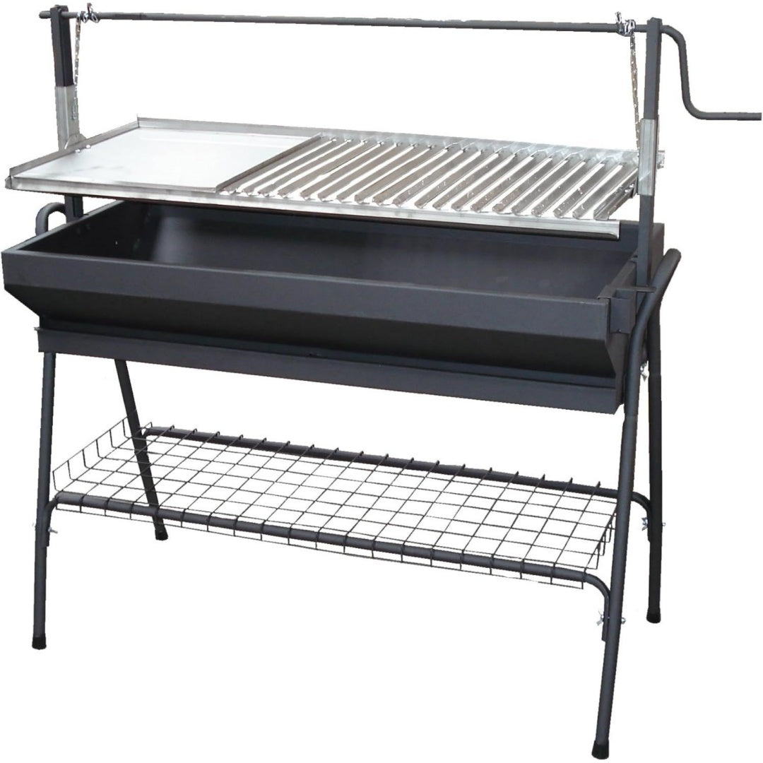 El Zorro 71764 - Grill mit Grillplatte und Aufzug Schwarz 80 x 50 x 115 cm