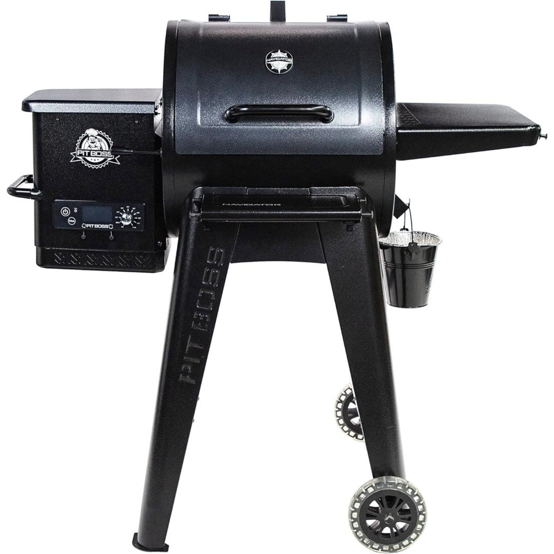 Pit Boss 550 Navigator Series Grill und Raeucherofen (bis 260 Grad ausklappbare Ablage Porzellanbeschichtet) 10613 bis 260 Grad