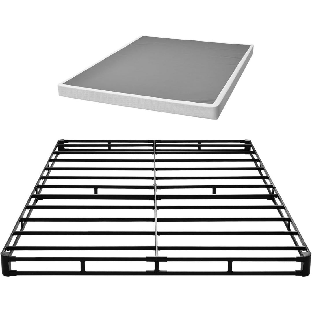 Boxspringbettgestell (Queen-Size) mit Waschbarem Stoffbezug 2010 x 1510 x 102 mm Metallrahmen ( ) fuer Queensize-Betten 102 mm Matratzenauflage