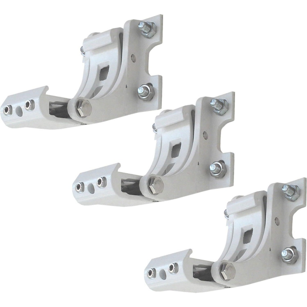 3er-Set Wandhalterung fuer Markise - Wandkonsole Wandmontage Adapter Weiss
