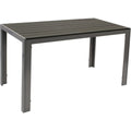 Gartentisch Sorano rechteckig Grau dunkelgrau 70x125cm Gestell Aluminium Silbergrau Tischplatte Kunstholz in Holzoptik