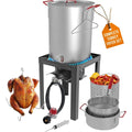 Truthahn-Fritteuse Schwarz 30 QT Herd-Set und 10 QT Fischfritteuse Fischkocher
