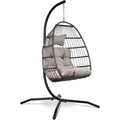 Haengesessel mit Gestell - Egg Chair - Indoor Outdoor Entspanne Stilvoll auf Balkon Terrasse oder im Wohnzimmer mit Weichem Kissen und Stabiler