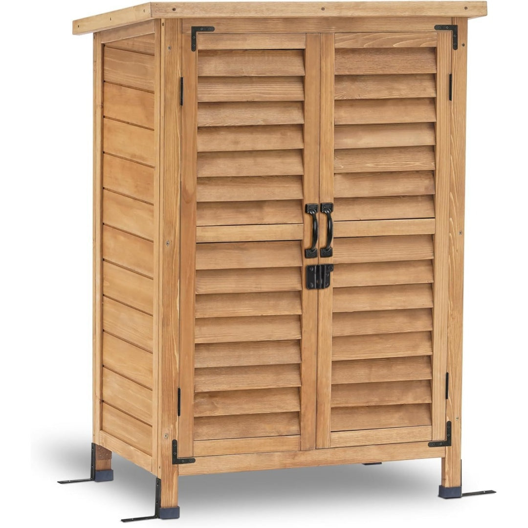 Gartenschrank Geraeteschuppen Werkzeugschrank Outdoor-Schrank Gartenbox 0690 natur holz 47 X 63 X 96 cm aus