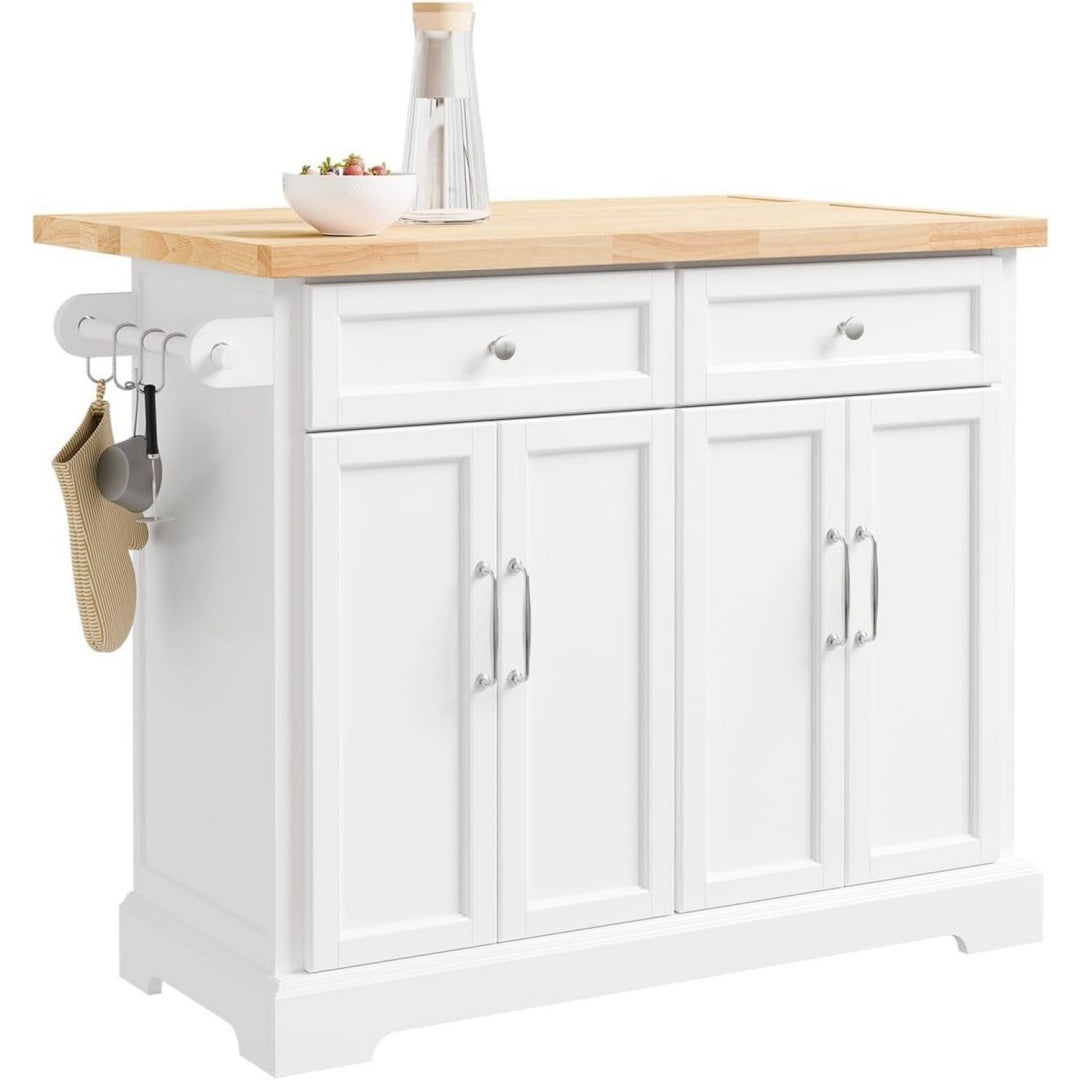 Kuecheninsel mit Rollen Kuechenwagen mit Arbeitsplatte Klappbar Mobile Kuecheninsel auf Rollen Kochinsel Freistehend mit Tisch 115x92x(46-71) cm