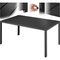 Gartentisch Schwarz holz 150 x 90 x 74,5cm outdoor Esstisch Balkontisch in Optik