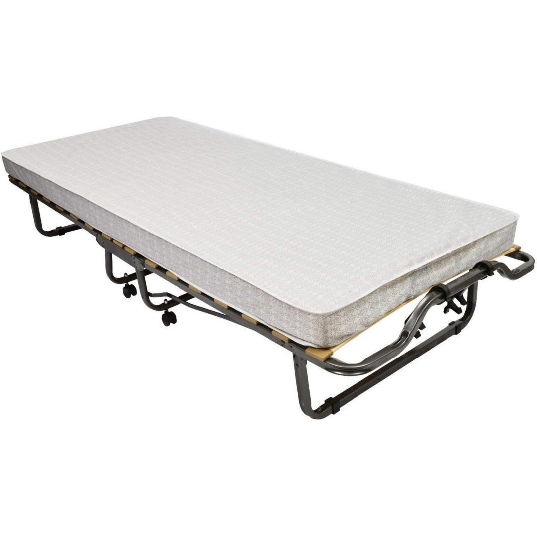 270/Gaestebett Grau anthrazit 90x200 Metall Rahmen Matratze incl. Schutzhuelle inkl Schutzhuelle 10