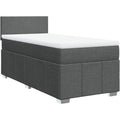 Boxspringbett mit Matratze Stoff Grau dunkelgrau 100x200 cm