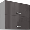 Kuechen Haengeschrank 80 Kuechenzeile Kuechenblock Kueche Grey Bianca Grau hochglanz