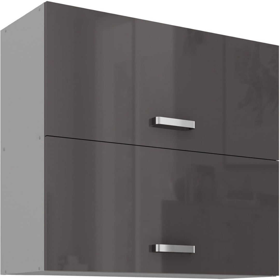 Kuechen Haengeschrank 80 Kuechenzeile Kuechenblock Kueche Grey Bianca Grau hochglanz
