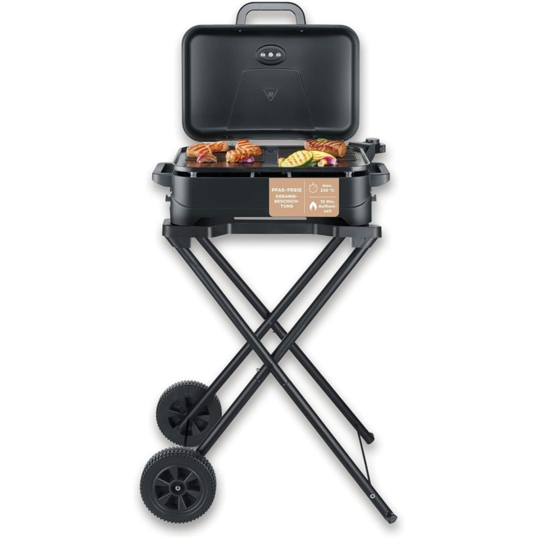 PG 8598 Elektro-BBQ-Standgrill mit Haube Schwarz 2300 W