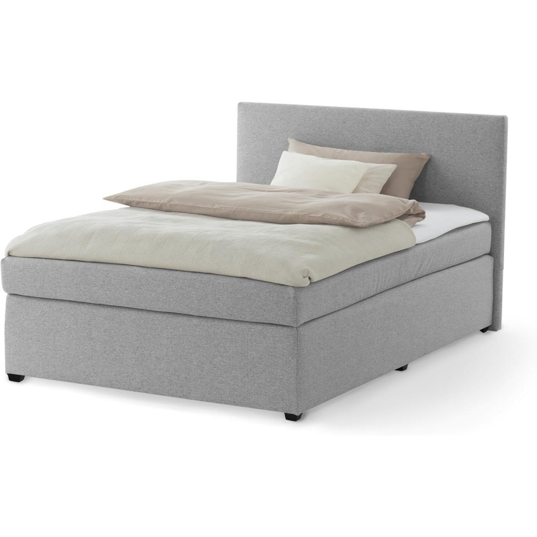 Boxspringbett Haertegrad H3 mit Matratze Bonellfederkern und Topper 100% Polyester Schaumstoffkern Gestell Holzwerkstoff gepolstert stoffbezogen