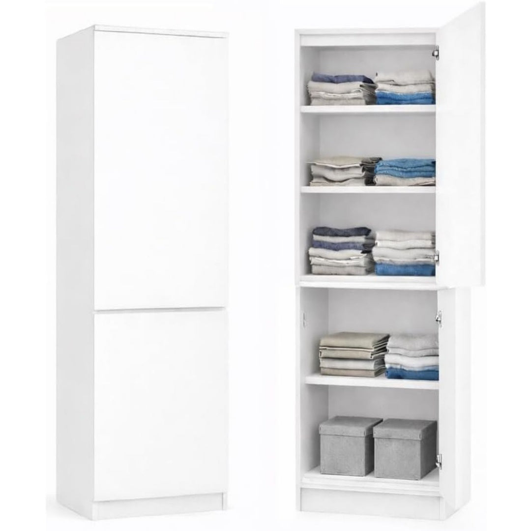Schrank - Kleiderschrank 50 cm breit Weiss 180 Allzweckschrank fuer Schlafzimmer