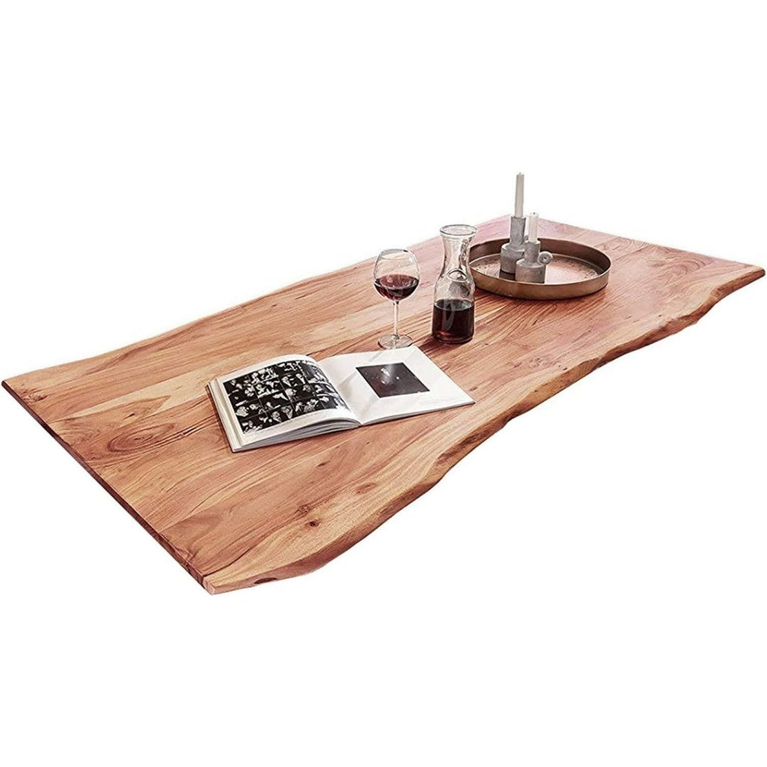 Tischplatte Quintus Akazie Baumkante stilvolle Baumkanten-Platte Rot natur 160x85 cm Akazienholz naturfarben Unikat