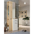 LOTHAL Garderobenset 60 70 Weiss eiche Modernes Garderobenset mit 1 Tuer und 1 Schublade Flurschrank
