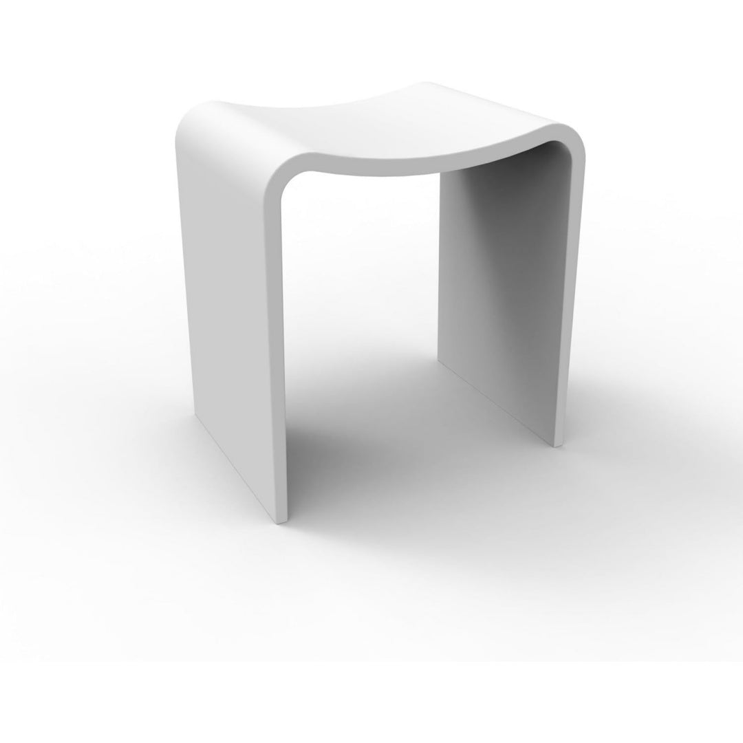 Duschhocker Modern Duschstuhl fuer Senioren 150 kg Weiss matt 42,5 x 40 x 30 cm Rutschfester Badhocker luxurioeser Kunststein Badezimmerhocker Spa