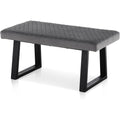 100cm Samt Sitzbank Grau Polsterbank Metallbeine Wohnzimmer