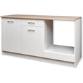 Kuechenzeile ohne Elektrogeraete in Sonoma Optik Weiss eiche 160 x 85 x 60 cm - Geraeumige Einbaukueche mit viel Stauraum - (B/H/T) (B/H/T) Kueche